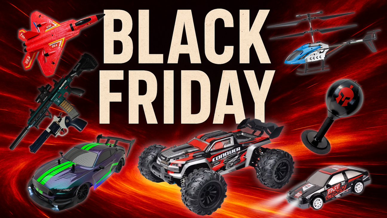 Black Friday 2025 Herrain Kaupan RC-lelujen ja treenivälineiden tarjoukset – mukana Blaaster-leluase, RC-auto, Falcon Vector -helikopteri ja Sparta Punch